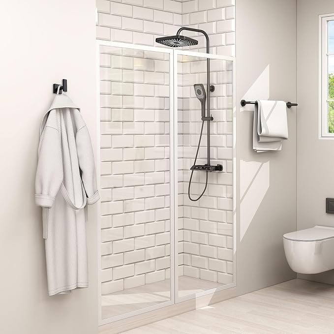 Angle Simple Matte Black Towel Hooks, SUS 304 Stainless Steel Bathroom Wall Hooks for Towel, Robe Coat Holder, 4 Pack
