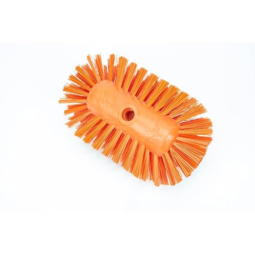 SPARTA Tank and Kettle Scrub Brush Heavy-Duty Tile Brush, Color-Coded and Handle Compatible (Sold Separately) for Optimal Access In Spacious Containers, Plastic, 5.5 X 9.5 Inches, Orange