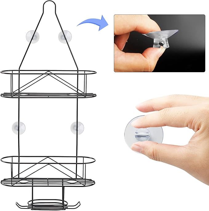4 Pack Bathroom Shower Caddy Connectors Suction Cups, Heavy Strength Clear Suction Cups Compatible with Zenna Home, Simple Houseware, GeekDigg, Plumboss, Splash Home