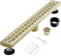 48 Inch Linear Shower Drain, Brushed Gold Shower Drain,Removable Grate, 304 Stainless Steel, Easy to Install and Clean for Bathrooms (Drain Base Not Included), LSD-08A-48G