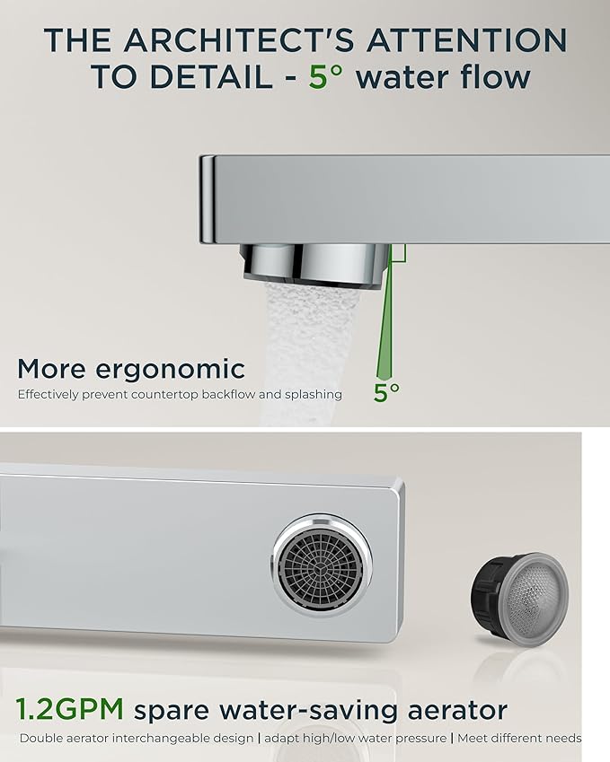 FORIOUS Chrome Bathroom Faucets 3 Hole, Polished Chrome Faucet for Bathroom Sink 3 Hole, 2 Handle 8 in Lavatory tap for Vanity Sink with Pop Up Drain, CUPC Supply Hose and Spare Water Saving Aerator