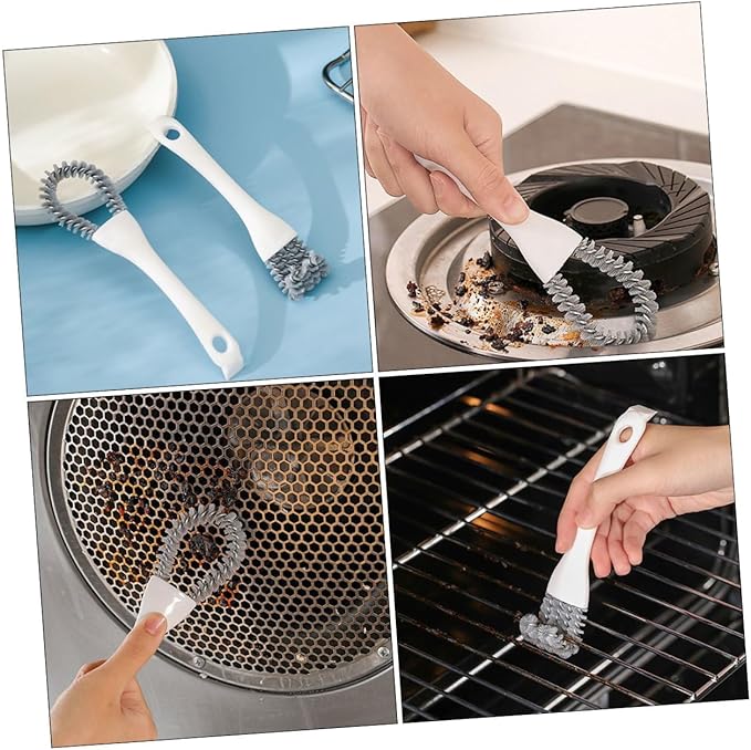 NOLITOY 2pcs Kitchen Cleaning Brush Set U-Shaped Angled Grout Cleaner Grip Brushes for Hard-to-Reach Corners and Stove Grime Removal Handheld Soft Cleaning Tools for Home
