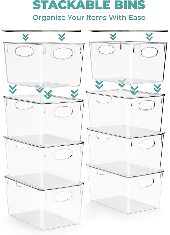 Sorbus Large Clear Plastic Storage Bins with Lids, Clear Stackable Storage Bins, Laundry Room Organizer Bins, Office, Classroom, Playroom, Bathroom, Laundry Room Organization and Storage (2 Pack)