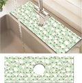 Absorbent Splash Guard Mat for Kitchen Sink, 15×5.5 Inch Cute Fast Drying Drip Catcher Behind Faucet Mat, Non-Slip, Washable Sink Mat Gadgets for Bathroom, Kitchen, Bar Green Frog