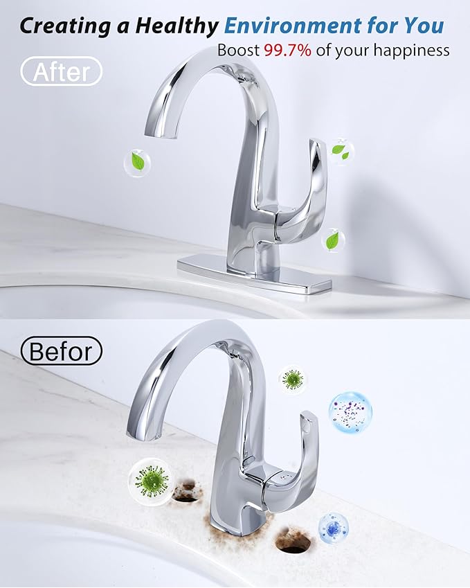 Faucet Cover Plate Chrome Bathroom: 6 Inch Stainless Steel Faucet Deck Plate - 4" Centerset Faucet Plates to Cover Holes - Anti-Scratch 4" Sink Base for 1 or 3 Hole Bathroom Vanity Basin