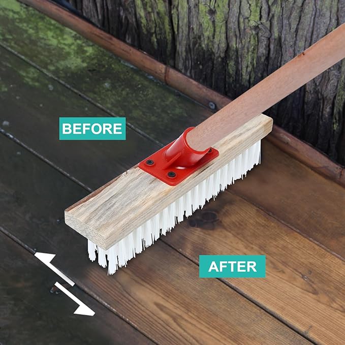 Nylon Wire Brush Head with Stiff Bristles, Floor Cleaning Tool Replacement for Moss Removal and Multi-Purpose Scrubbing, Suitable for Outdoor Patio and Indoor Floor Cleaning