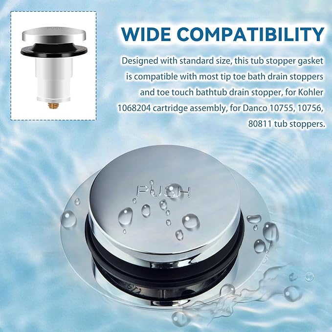 829-484 Tub Stopper Gasket for Pop-up Bathtub Drain Plugs for Tub Drain Assemblies Replaces Gasket