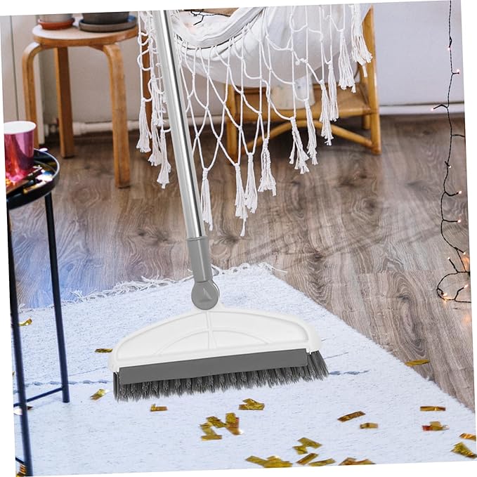 Long Handle Floor Scrub Brush with Bristles for Tile Grout and Bathroom Floor Cleaning Space-Saving Hanging Design Practical Indoor Scrubber for Easy Floor Maintenance