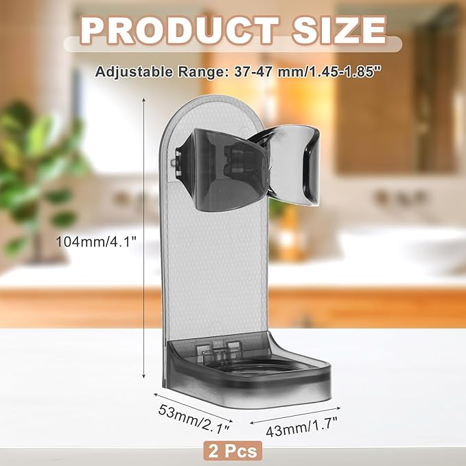 uxcell 2Pcs Electric Toothbrush Holder, Adjustable Wall Mounted Plastic Toothbrush Organizer Adhesive Storage Organizer Stand for Bathroom Tooth Brush Toothpaste Storage, Clear Black