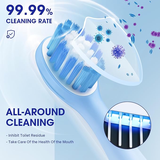 Punch-Free Wall Mounted Bathroom Toothbrush Holder, 5 Toothbrush Slots, Bathroom Toothbrush Sterilizer with Toothpaste Dispenser USB Charging Toothbrush Holder (White)