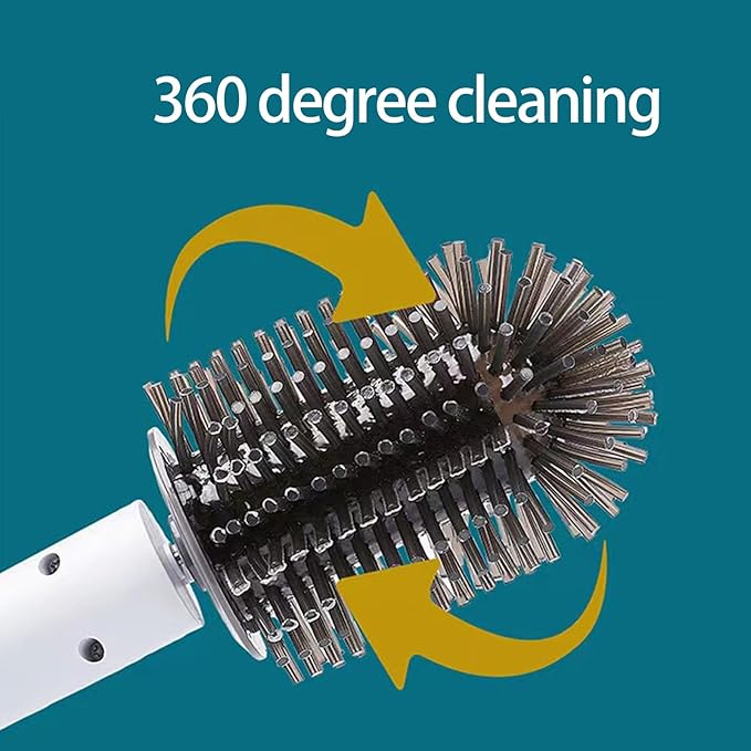 Electric Toilet Brush with USB Rechargeable Motor Scrubber for Easy Deeping & Detachable Head Automatic Scrubber with Long Handle