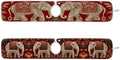 2 PCS Kitchen Sink Splash Guard 30 Inch Faucet Mat for Kitchen Sink Bathroom Sink Faucet Absorbing Drip Drain Mat Pad Microfiber Soft Washable Retro Red Elephant Flowers