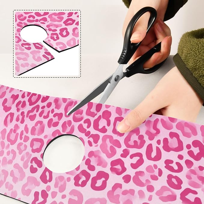 Kitchen Sink Splash Guard 1 PC 14.7 Inch Sink Faucet Mat Splash Guard for Bathroom Countertop Water Absorbent Foldable Cuttable Soft Washable Gradient Pink Leopard Print