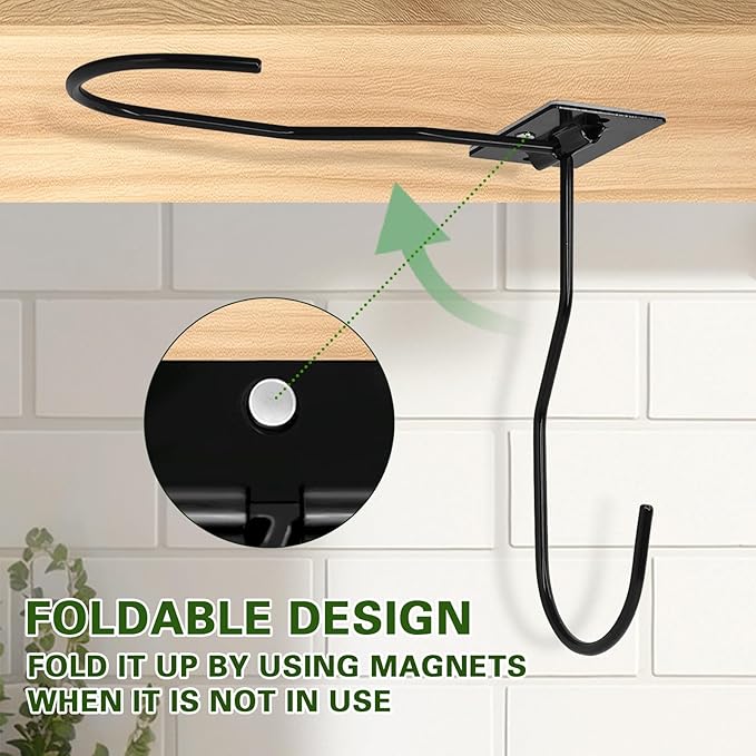Banana Hanger Hook – Space Saving Banana Holder Hanger to Keep Bananas Fresh, Self Adhesive and Screw Banana Hook 3Pack Black