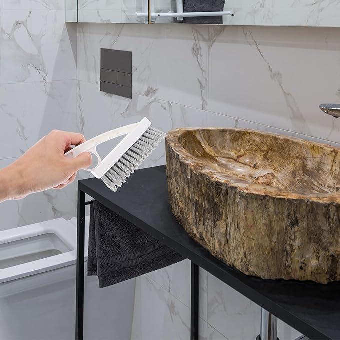 GALPADA Heavy Duty Grout Cleaning Brush with Stiff Bristles, Bathroom Corner Floor Scrubber for Tile and Shower Deep Cleaning, Toilet and Bathtub Seam Brush for Household Use