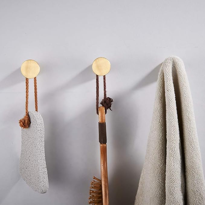 TECI Solid Brass Gold Hooks Heavy Duty Wall Mounted. Perfect for Purse,Coats, Jackets, Hats, Scarfs, Bags,Coat,Hat,Towel, and More.Available for Clothing Store, Hotel, Cafe, TC005C