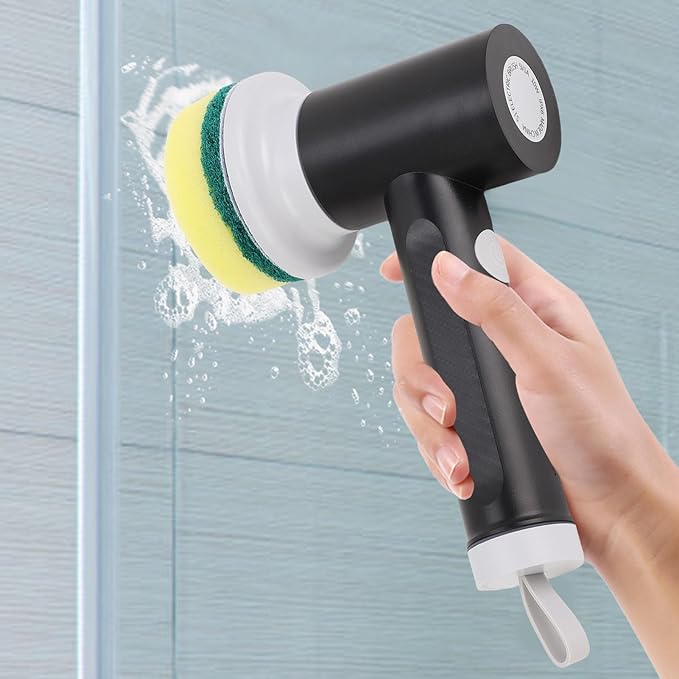 Fafeicy Electric Scrubber, Cordless Power Scrubber with 2 Adjustable Speeds and Rotating Buckle Design, Brush with Automatic Shutoff for Bathroom Tile Kitchen Sink