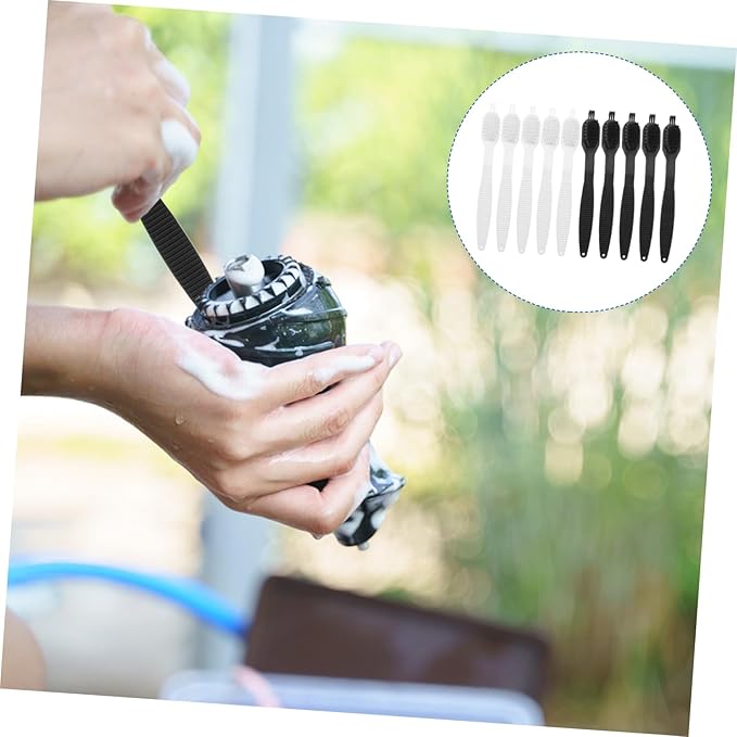 Ciieeo 10pcs Nylon Kitchen Cleaning Brushes for Juicers and Electric Appliances Plastic Handle Multipurpose Small Scrubbers for Blender Stove Refrigerator Maintenance