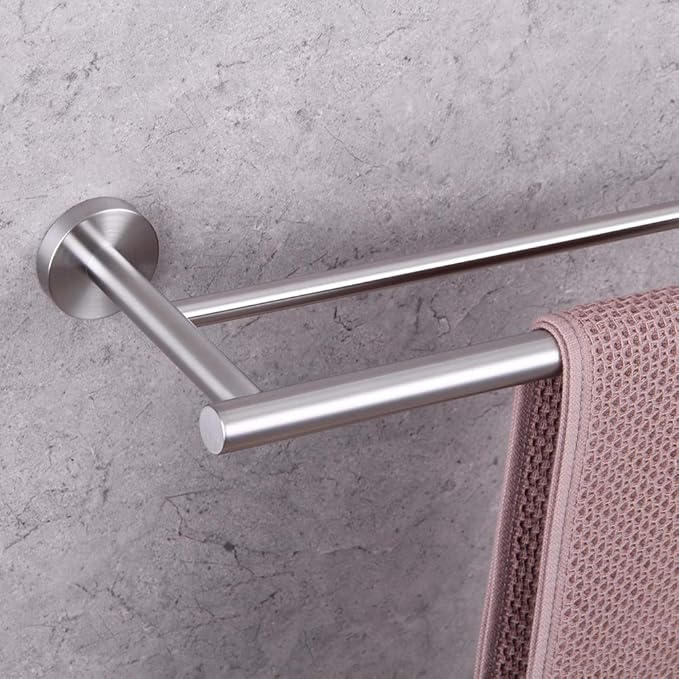 GERZWY Bathroom Double Towel Bar Stainless Steel 30-Inch Bath Towel Bar Modern Style Wall Mount Brushed Finish AG1102C75-LS