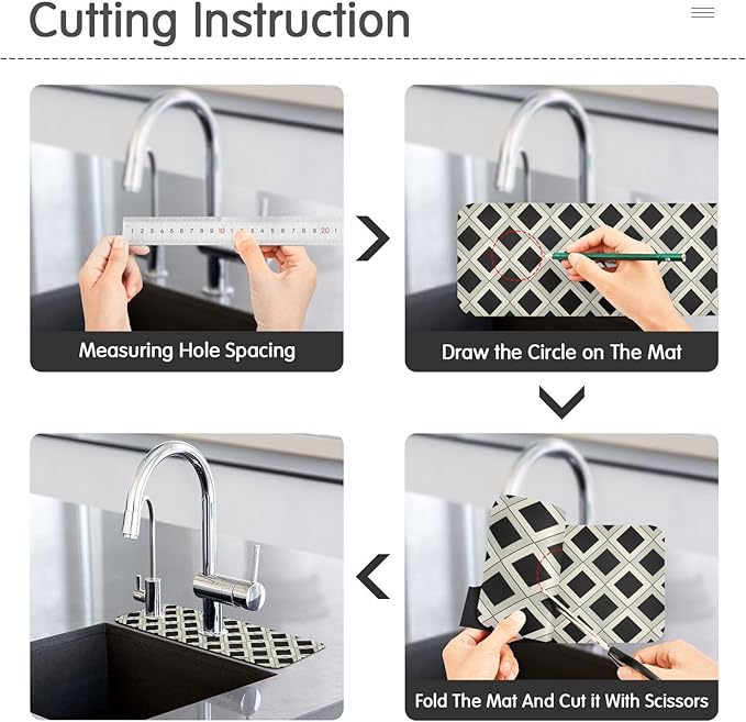 Kitchen Faucet Absorbing Mat Sink Splash Guard Behind Faucet Drip Catcher for Bathroom RV Bar 14.7x5.4in 1PCS Lattice
