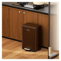 Kitchen 5.5Gallon(20L) Trash Can - Stainless Steel Garbage Cans with Foot Pedal, Recycling Bin with Lid for Office Bathroom Decor (Coffee)
