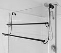 Insieme 29 x16 Inch Towel Rack for Over Glass Shower Wall or Glass Shower Enclosure (Frameless or Frames up to 1.6" Thick). Easy Do-It-Yourself Assembly - 2 Tier - Black - Stainless Steel - No Rust