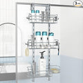 Nieifi Over The Door Shower Caddy Pantry Organizer Rack, Adjustable Hanging Shower Organizer Shelf Basket Storage Rack, Bathroom Shelves Drill Free Extra Large, Silver