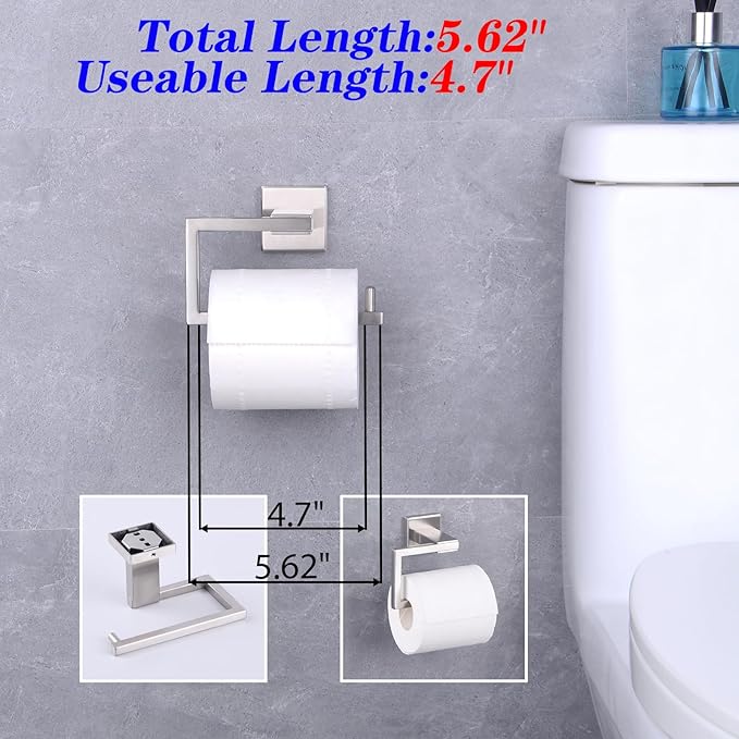 GERZ Bathroom Toilet Paper Holder SUS 304 Stainless Steel Tissue Paper Roll Holder Wall Mount, Brushed Finish JG1905-LS