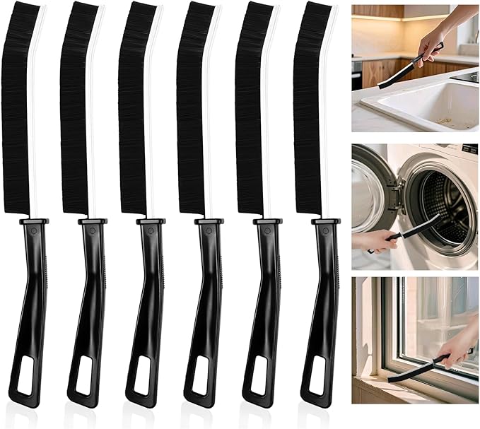 Cleaning Brush 6 PCS Hard Bristle Crevice Cleaning Brush for Kitchen & Bathroom Crevice Cleaning Tool, Bathroom Gap Brush, Cleans Tile Gap/Tight Spaces/Window Tracks