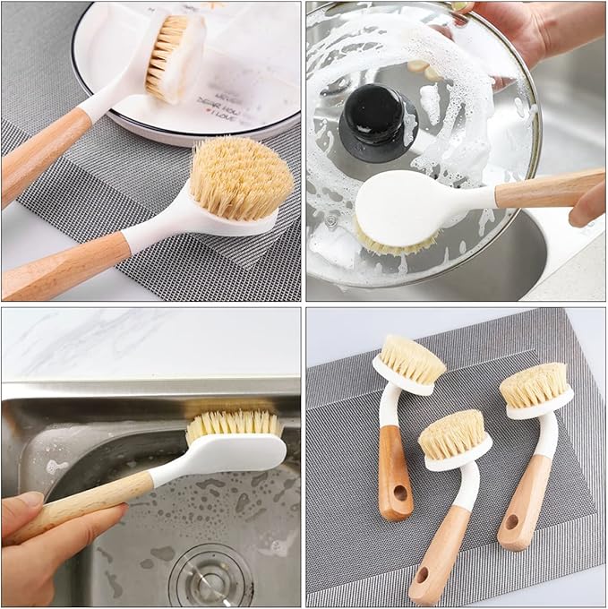 3pcs Craftsmanship Kitchen Brush Grout Scrubber Dish Scrub Tub Scrubber Wire Brush
