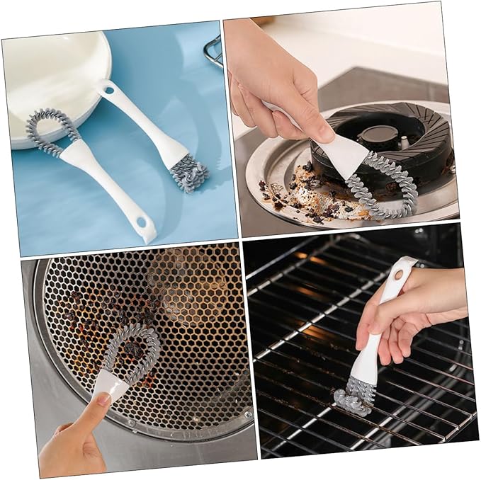 2pcs Multifunctional Kitchen Cleaning Brush Set, Grout Cleaner Grip Brush Crevice Cleaning Tool, Stiff Bristle Scrub for Stove, BBQ Grill, Window Tracks, and Bathroom Narrow Gaps