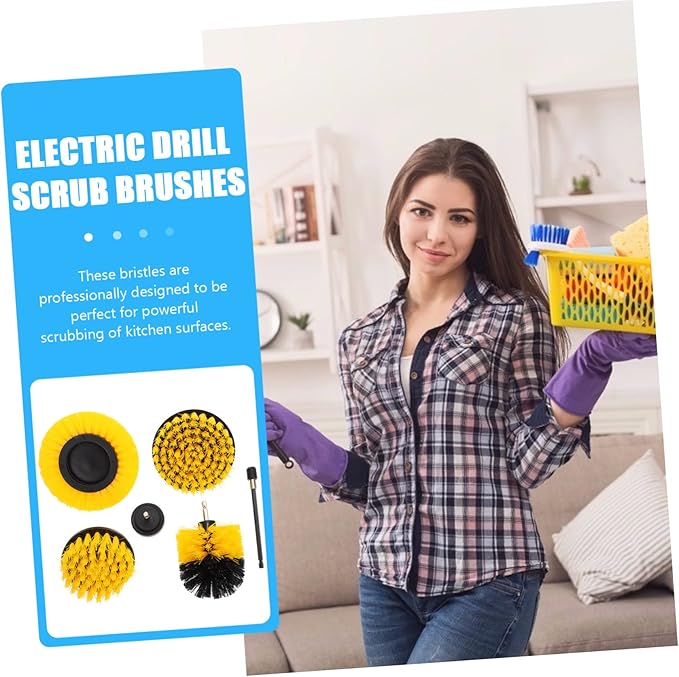 6pcs Electric Drill Brush Cleaning Scrubber Electric Scrubber Electric Cleaning Brush Scrubber Brushes Power Scrubber Cleaning Brush Rotary Drill Brush Power Scrubber Brushes Tool Brushes (Colo