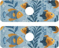 Blue Tropical Fish Bubbles Kitchen Sink Splash Guard Faucet Mat Diatomite Absorbent Pad for Bathroom RV 14.7x5.4in 2PCS water