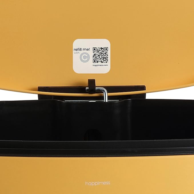 happimess HPM1006L Connor Rectangular 13.2-Gallon Trash Can with Soft-Close Lid and Free Mini Trash Can, Daffodil Yellow for Home, Kitchen, Bathroom, Living Room, Office