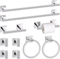 10 Pieces Polished Chrome Towel Bar Set, Double Dase Toilet Paper Holder Bathroom Hardware Set, 23.6 Inch Stainless Steel Towel Rack for Bathroom Wall Mounted