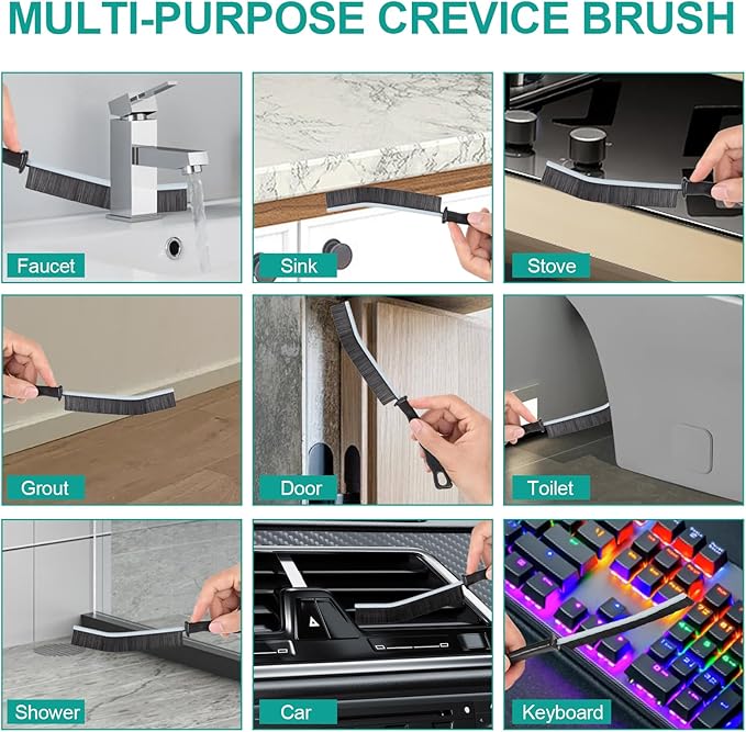 Crevice Cleaning Brush, Hard Bristle Brush for Cleaning, Multifunctional Gap Cleaning Brush Tool, Household Cleaning Tools for Kitchen, Bathroom, Toilet, Sink, Bathtub (5PCS)