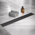 Sharp-tec 24 inch Linear Shower Drain, Black Rectangular Floor Drain, V-Shape Design Drain Channel, 304 Stainless Steel, cUPC Certificated for Bathroom Shower Room (Drain Base is Not Included)