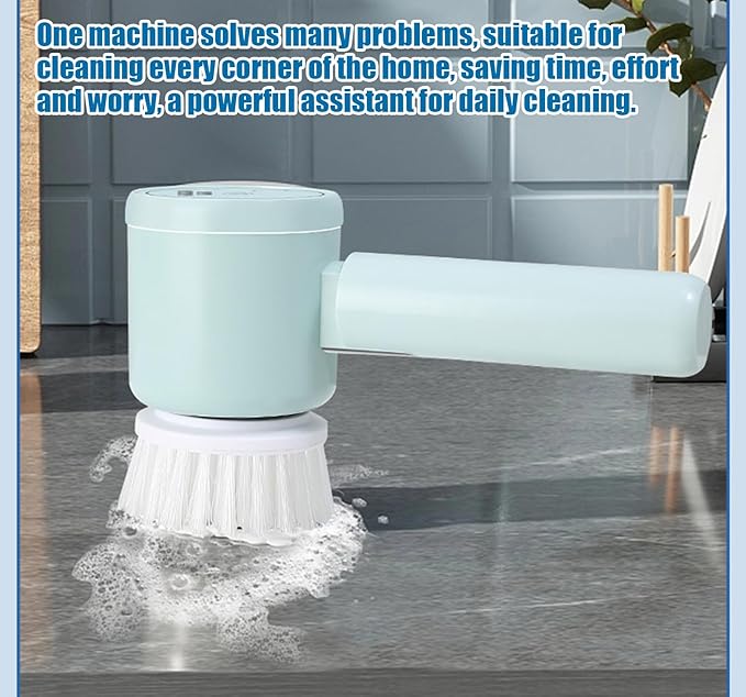 Electric Spin Scrubber,Cordless Rechargeable Shower Scrubber with 3 Replaceable Cleaning Brush Heads for Bathroom/Kitchen/Floor/Tile,C