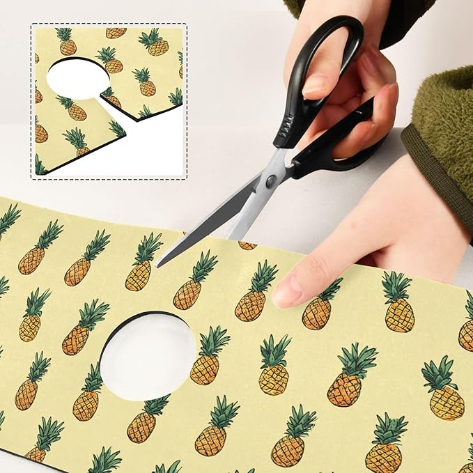 Light Yellow Pineapple White Kitchen Sink Splash Guard Sink Faucet Mat Faucet Handle Drip Catcher Drain Mats for Kitchen Bathroom Countertop Absorbent Dish Drying Pad 2Pack 14.7x5.4