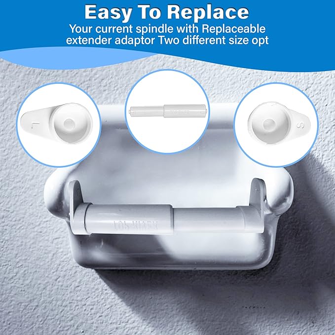 Top River Toilet Paper Holder Extender, Fit Double Rolls and Triple Rolls, Mega Rolls and Large Toilet Paper Rolls (Set of 2)