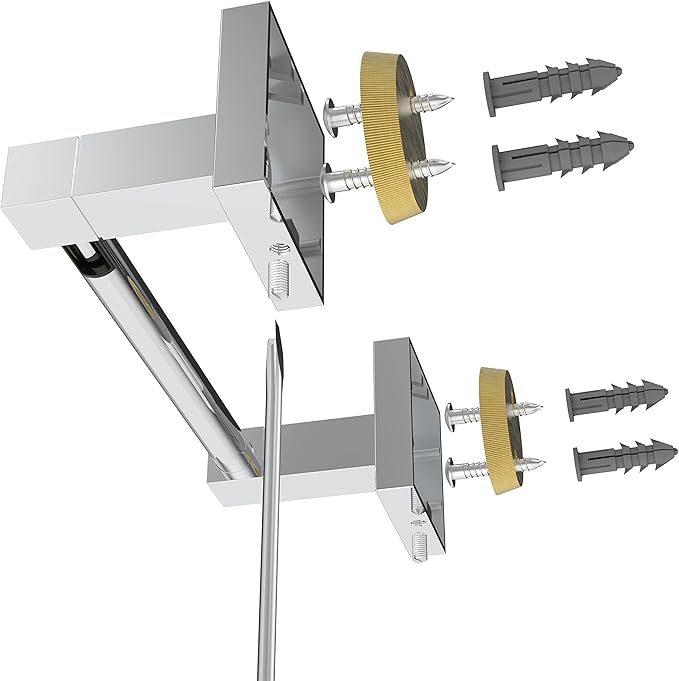 Ruacq Toilet Paper Holder Chrome 2 Pack Double Post Pivoting Square Tissue Holders Roll Holder Hangers Toilet Paper Stand Stainless Steel and Zinc Alloy Modern Wall Mounted