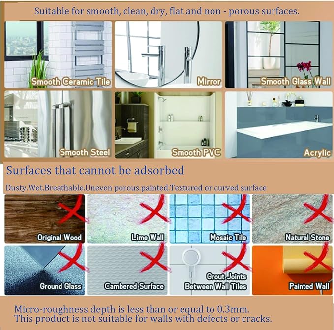 No Drill Bathroom Organizer with Strong Suction Cups, Heavy Duty Shower Organizer Holds 10lbs, Bathroom Shelf for Shampoo, Soap, Razor, Toothbrush (transparent)