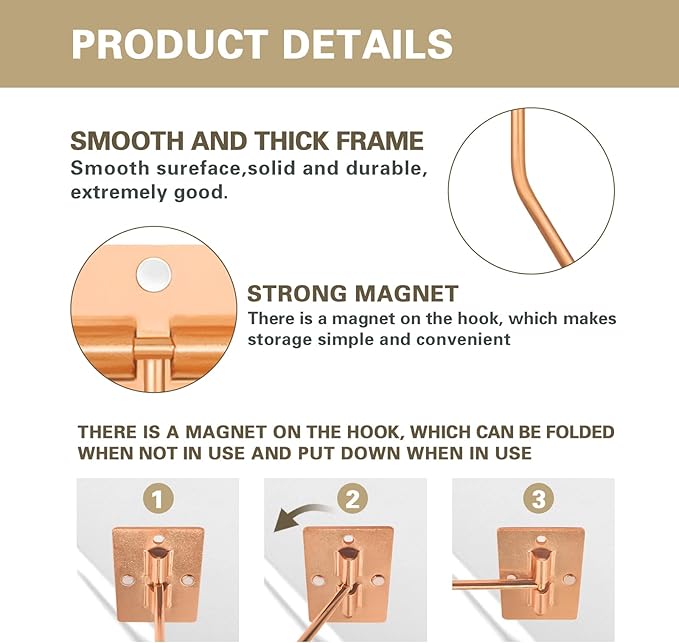 Banana Hanger Hook – Space Saving Banana Holder Hanger to Keep Bananas Fresh, Self Adhesive and Screw Banana Hook 3Pack Rose Gold