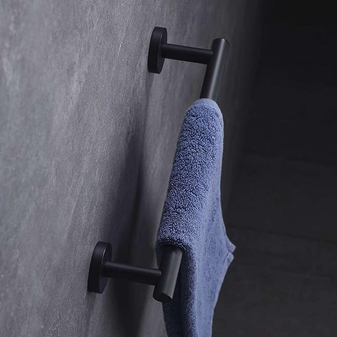 Modket 24 Inches Matte Black Towel Bar Bathroom Hardware 304 Stainless Steel Wall Mounted Kitchen Towel Holder Cloths Hanger