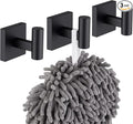 KOKOSIRI Robe Hook Bathroom Towel Coat Hooks Matte Black for Bath Kitchen Wall 3 Pack Stainless Steel B1013BK-P3