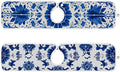 2 PCS Kitchen Sink Splash Guard 23.6 Inch Faucet Mat for Kitchen Sink Bathroom Sink Faucet Absorbing Drip Drain Mat Pad Microfiber Soft Washable Floral Blue and White Tile