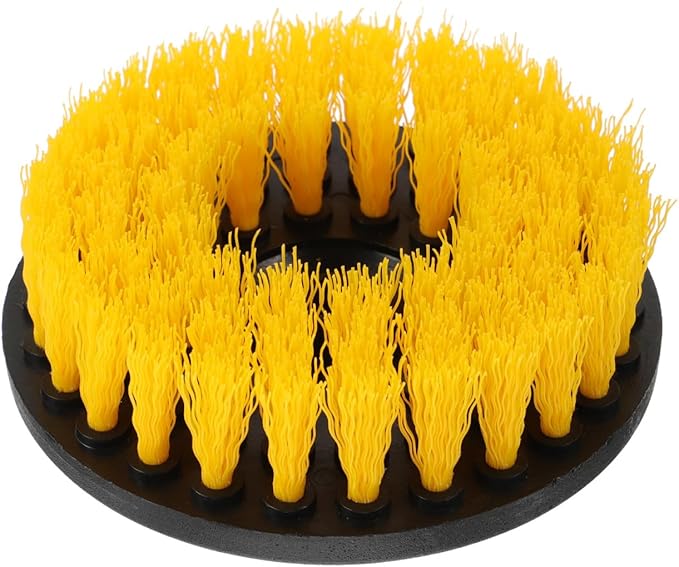 Electric Drill Brush Set 5-Inch Round Floor Cleaning Brush Heads Replacement for Kitchen Bathroom Grout Tile Portable Power Scrubber Attachment Tool for Home Cleaning