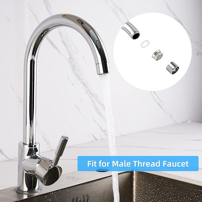 iFealClear 4 PCS Faucet Aerator, Kitchen Sink Faucet Aerator Adapter with Solid Brass Shell, 55/64 inch Female Thread Water Conserve Filter with Gasket for Kitchen and Bathroom, Chrome