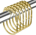 12PCS Wide Shower Curtain Hooks, Rust Proof Stainless Steel Shower Curtain Rings, Heavy Duty Shower Hooks for Shower Curtain Bathroom Curtain Hooks, Easy Glide Rollers, Set of 12, Gold