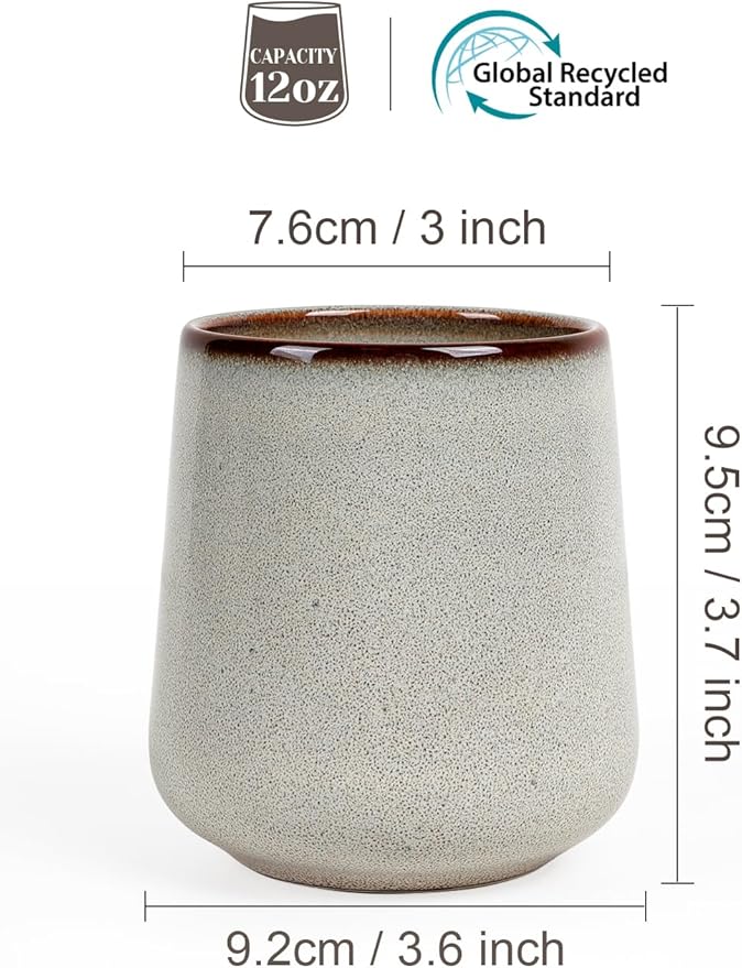 INGOFIN Ceramic Toothbrush Holder, 12 oz Toothpaste Holder Bathroom Cup, Tooth Brush Holder for Vanity Countertop, Organizer Storage for Cosmetic, Makeup, Office Pencils, Kiln-Glazed